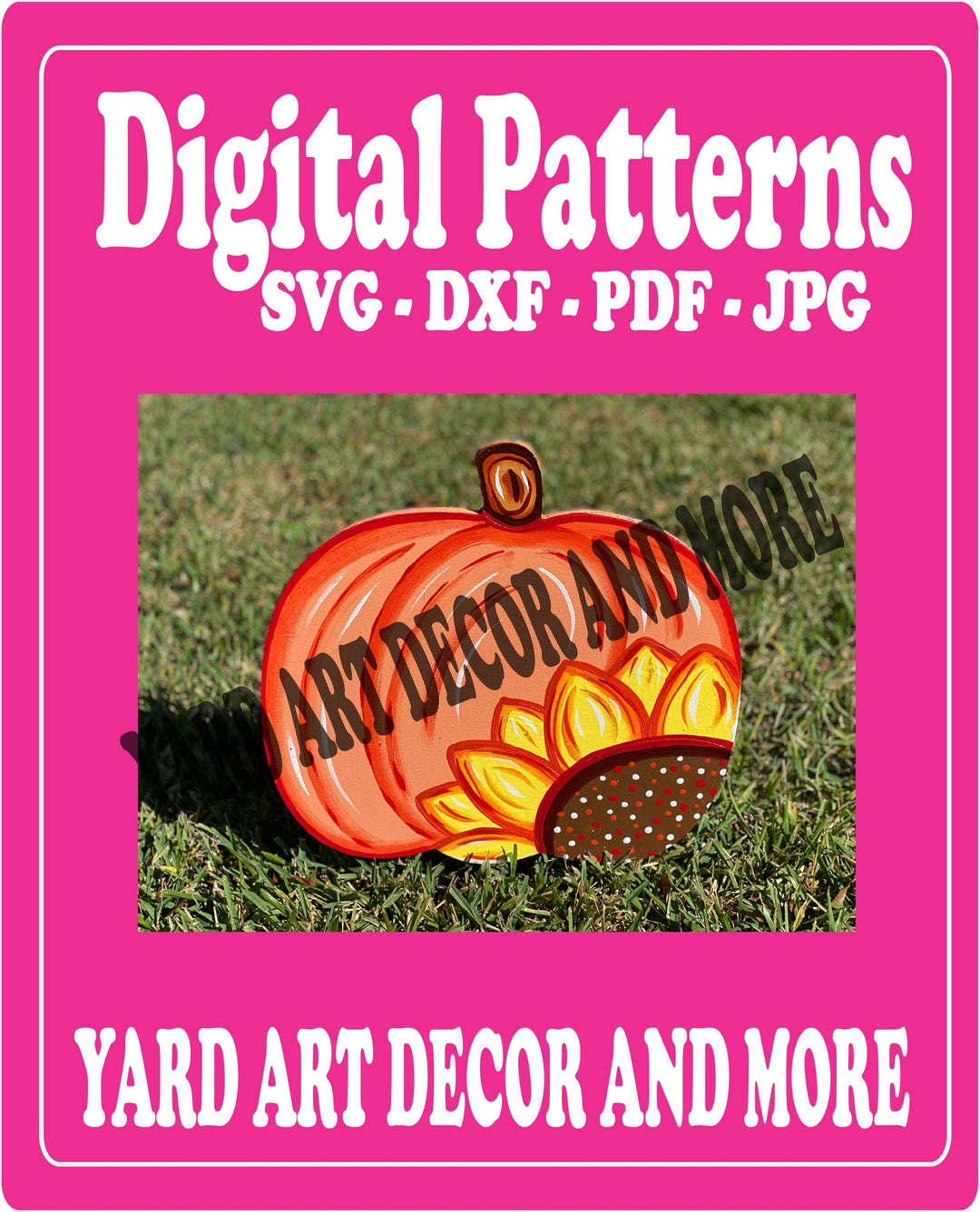 Sunflower Pumpkin Fall Yard Decor Digital Template