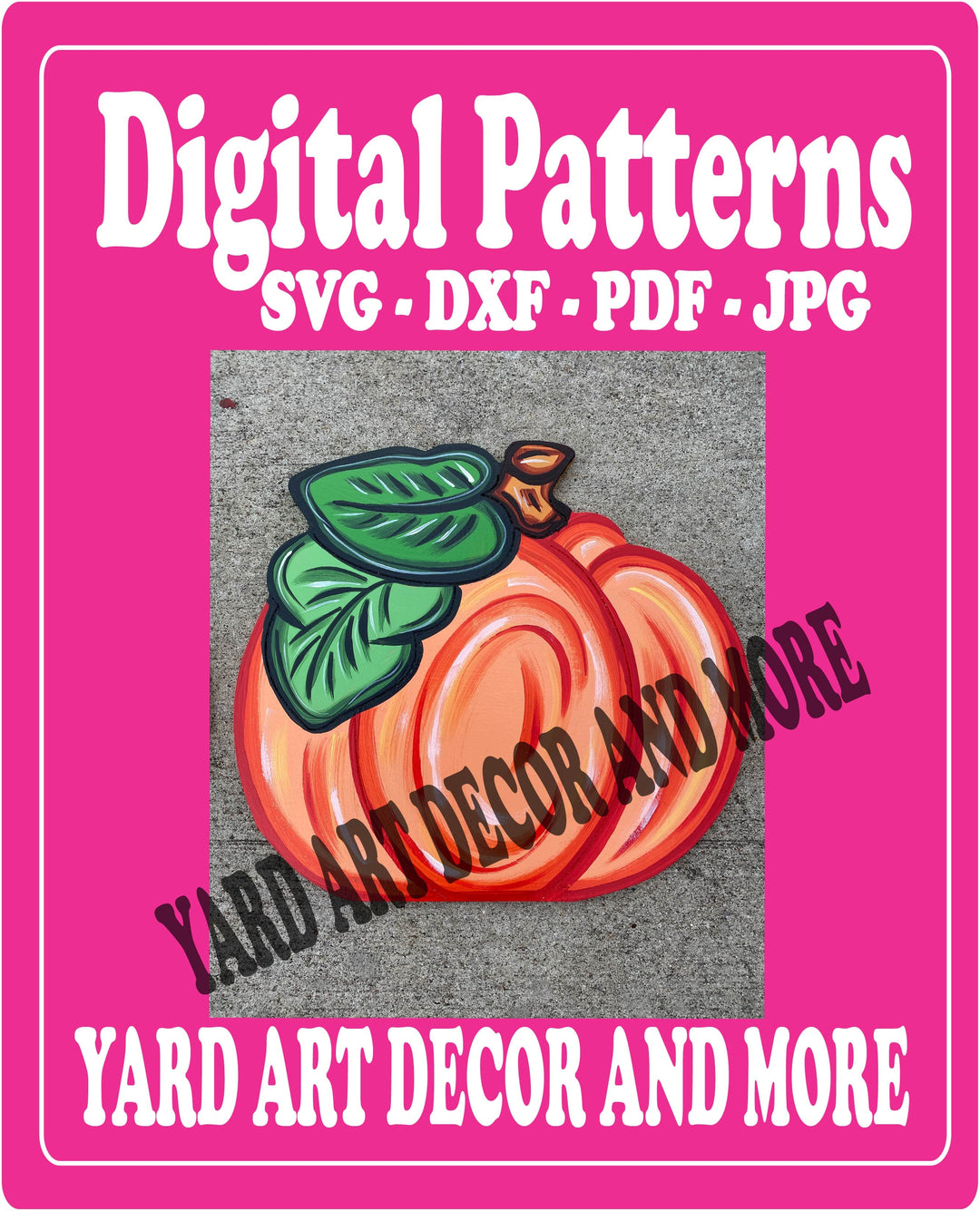 Fall Pumpkin with leaves Yard Decor Digital Template