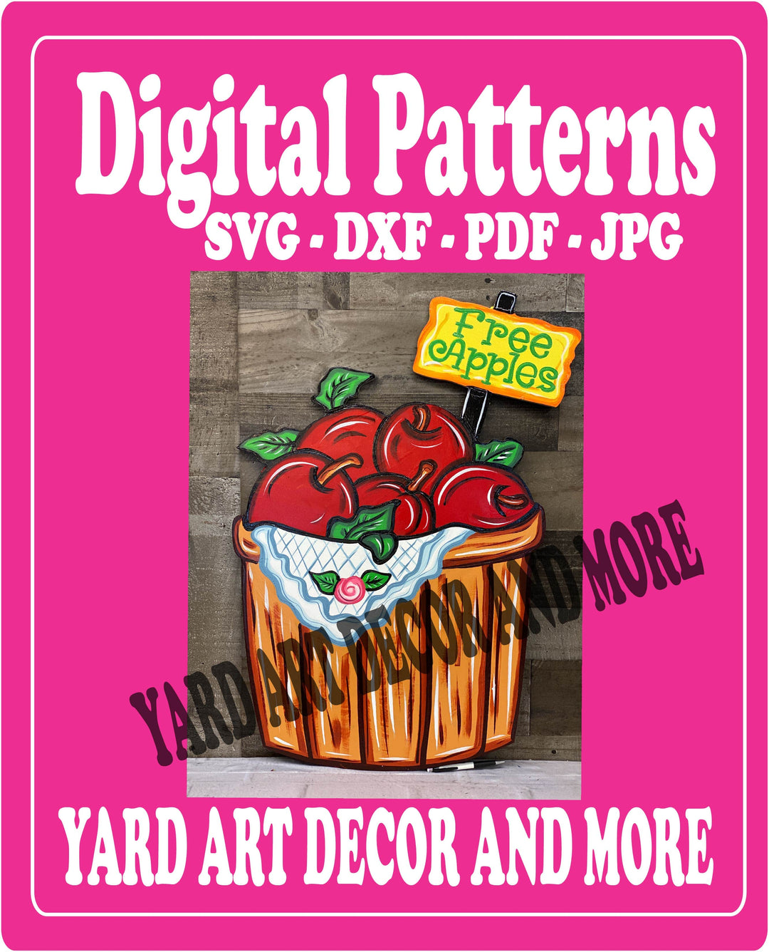 Basket of Apples with Sign yard Art  Digital Pattern