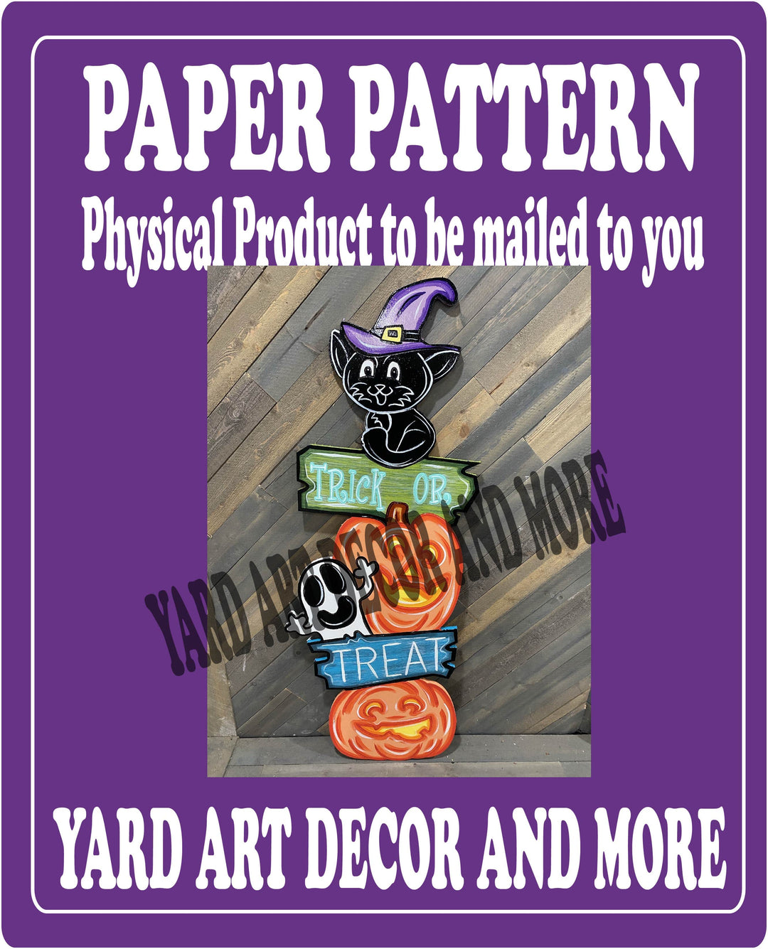 Trick or Treat Halloween Totem Pole Halloween yard sign paper pattern