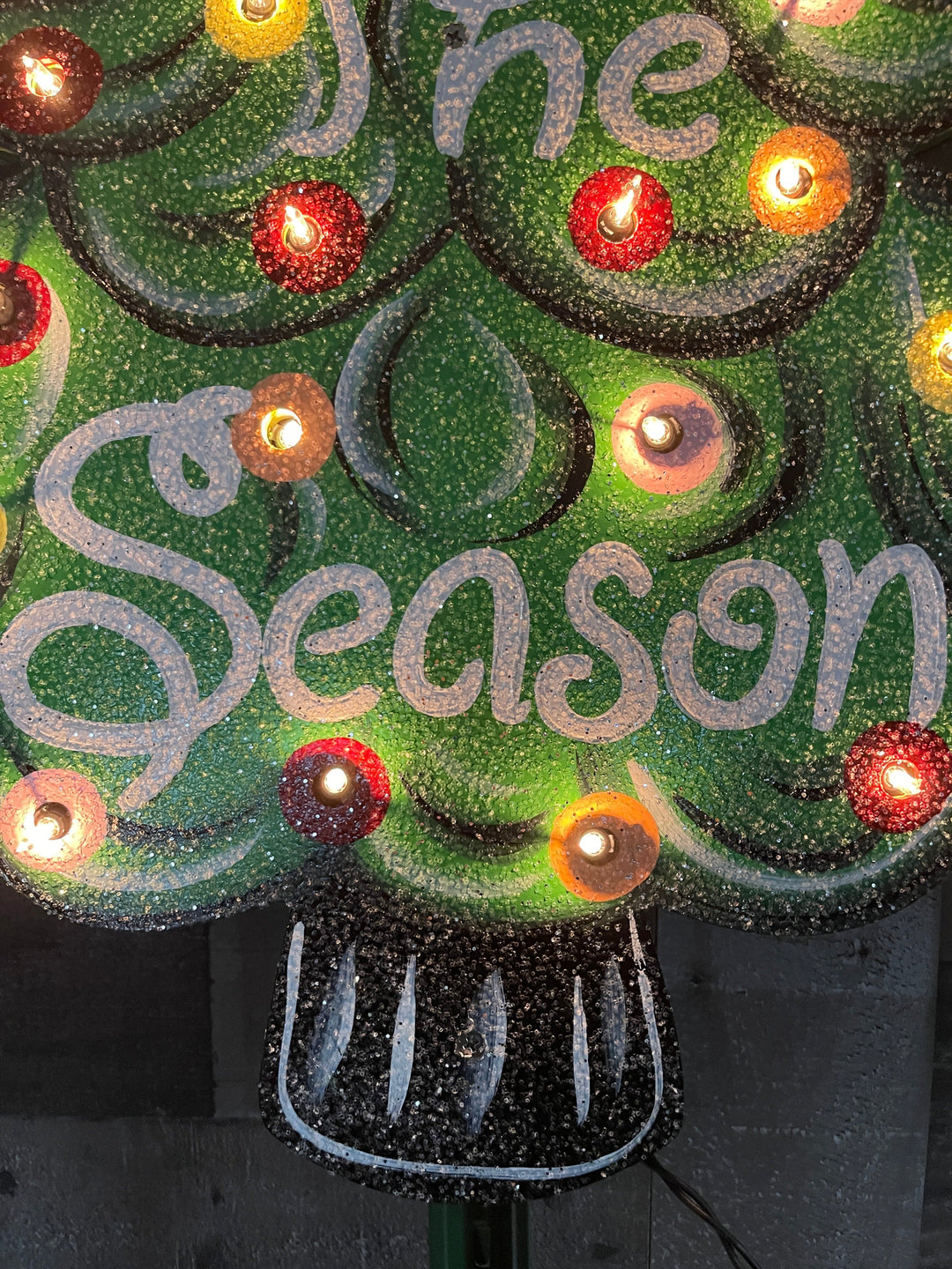 Lighted Tis the Season Tree Yard Art Decoration