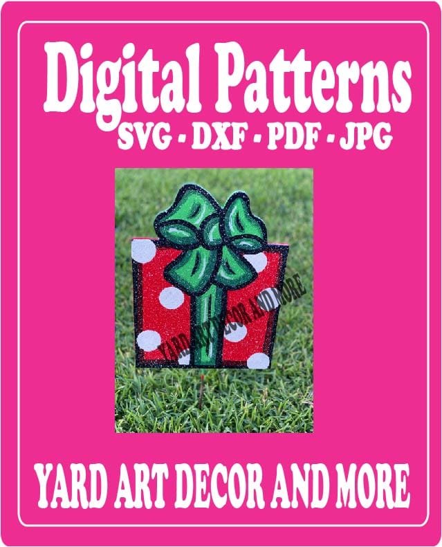 Christmas Traditional Polka Dot Present Yard Art Digital Template