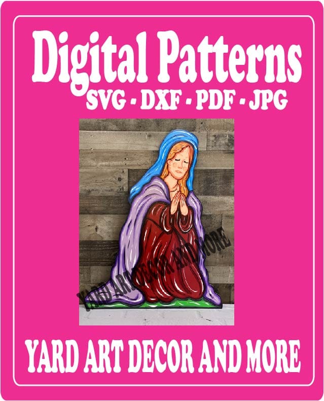 Christmas Nativity Praying Mary Yard Art Digital Template