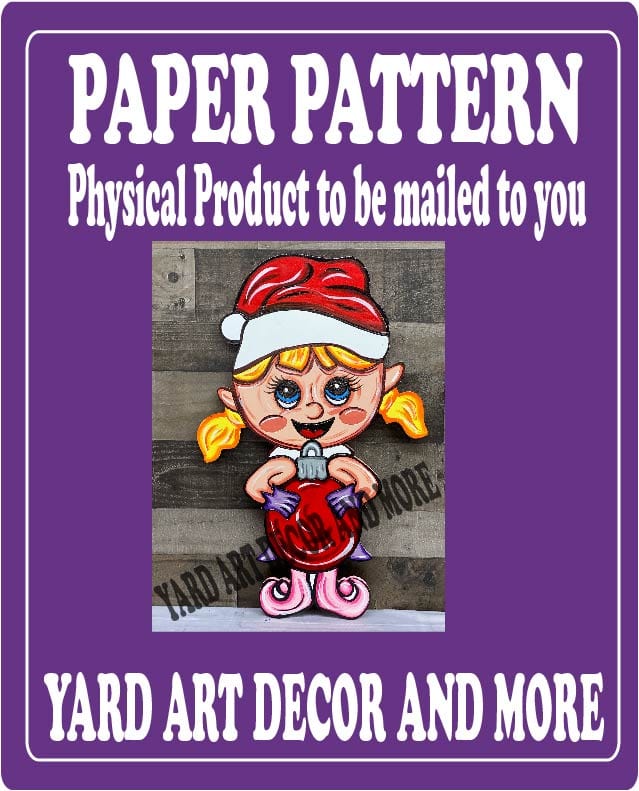 Christmas Girl Elf with Bulb Yard Art Paper Pattern