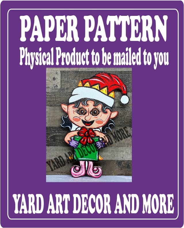 Christmas Girl Elf with Present Paper Pattern