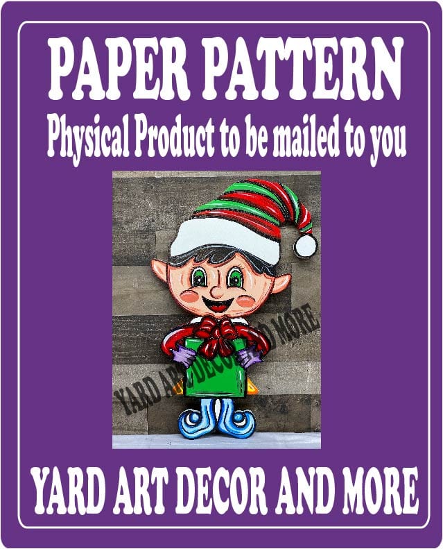 Christmas Boy Elf with Present Paper Pattern