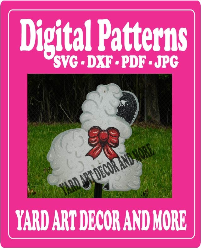 Christmas Sitting Lamb Yard Art Digital Template