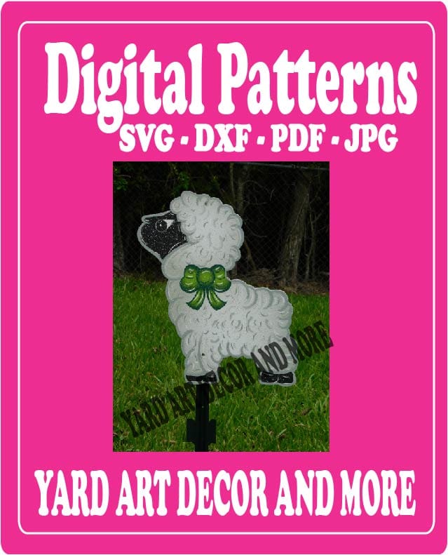 Christmas Standing Lamb Yard Art Digital Template