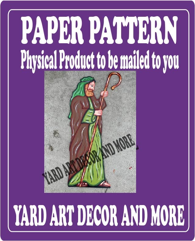 Christmas Nativity Standing Shepherd with Staff Yard Art Paper Pattern