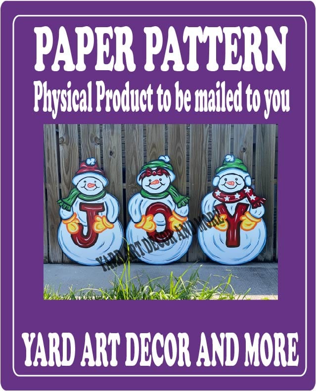 Christmas Snowman Family JOY Yard Art Paper Pattern