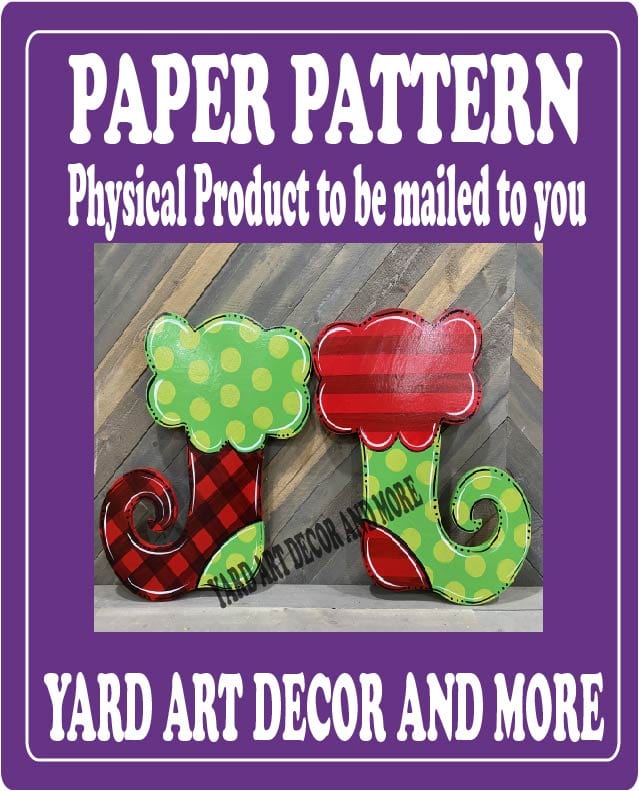Christmas Traditional Whimsical Stocking Yard Art Paper Pattern