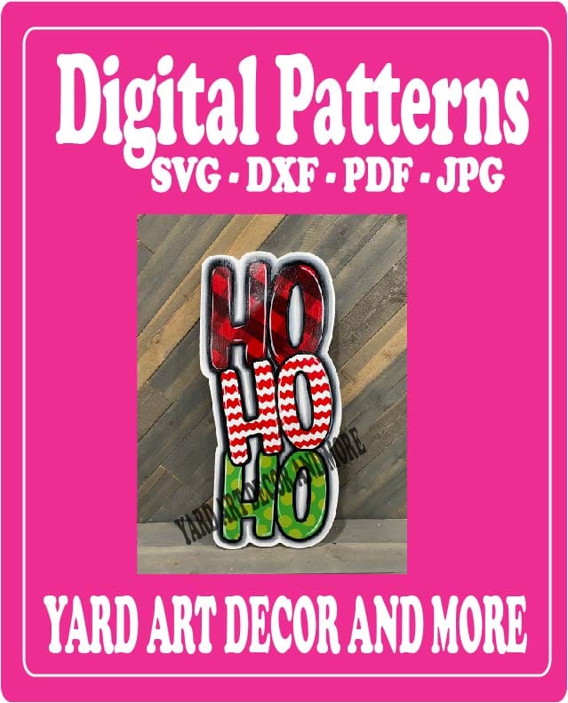 Christmas Traditional HO HO HO Sign Yard Art Digital Template