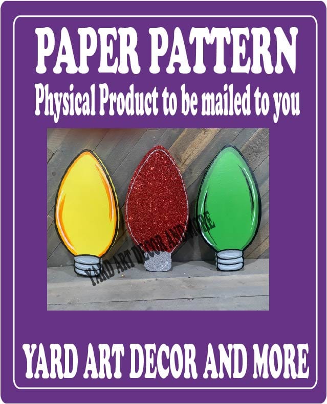 Christmas C9 Bulb Yard Art Paper Pattern