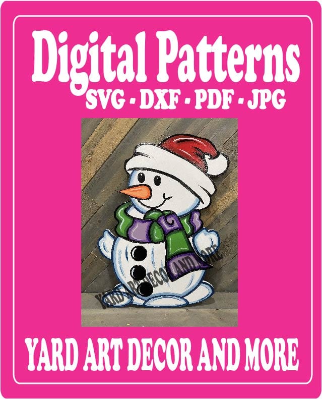 Christmas Snowman with Scarf Yard Art Digital Template