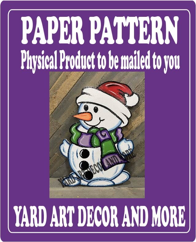 Christmas Snowman with Scarf Yard Art Paper Pattern
