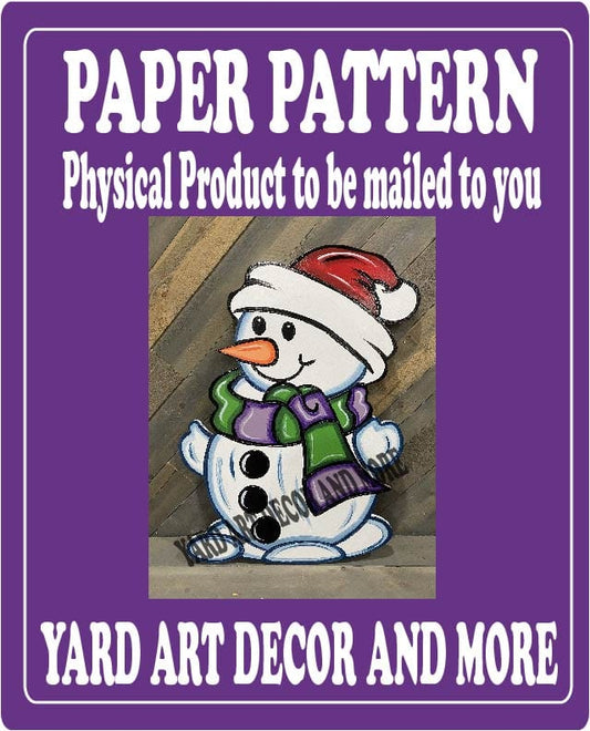 Christmas Snowman with Scarf Yard Art Paper Pattern