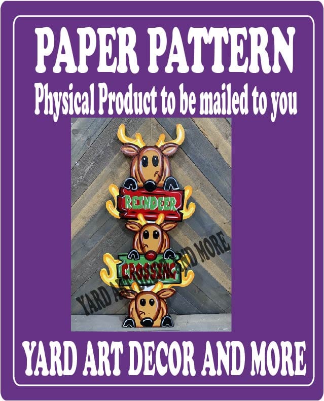 Christmas Reindeer Totem Pole Yard Art Paper Pattern