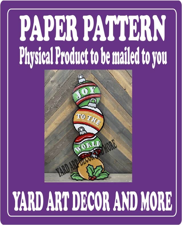 Christmas Traditional Joy to the World Totem Pole Yard Art Paper Pattern