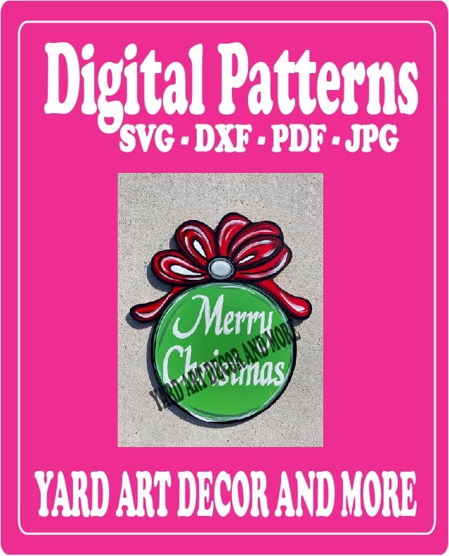 Christmas Traditional Merry Christmas Ornament Yard Art Digital Template