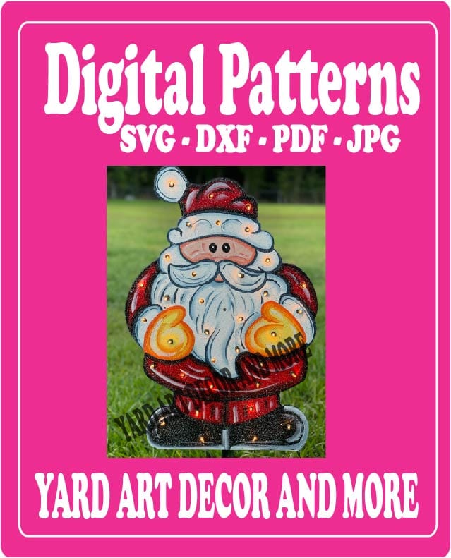 Christmas Santa Simple Lighted Yard Art Digital Template