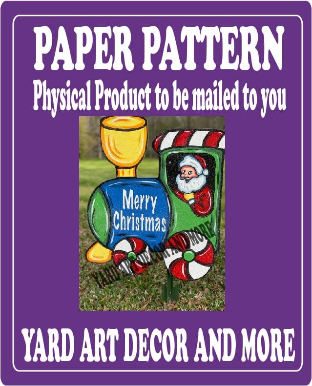Christmas Santa Train Engine Yard Art Paper Pattern