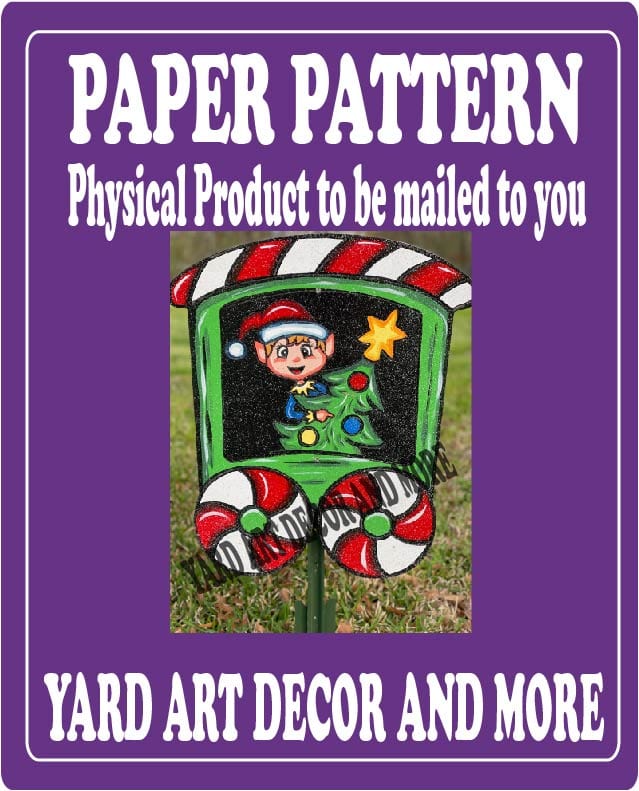 Christmas Santa Elf Tree Train Caboose Yard Art Paper Pattern