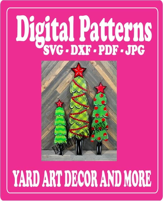 Christmas Traditional Pencil Tree Yard Art Digital Template