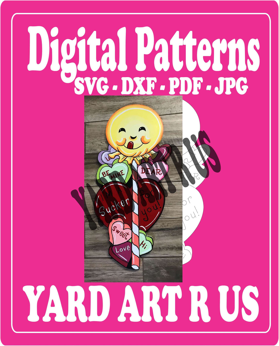 I'm a Sucker for You, sucker digital pattern' SVG, DXF, PDF, and JPG file options