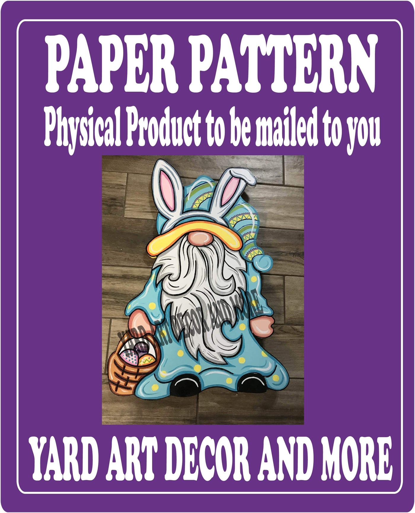 Easter gnome with basket yard art decor paper pattern