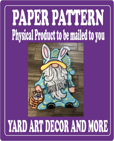 Easter gnome with basket yard art decor paper pattern