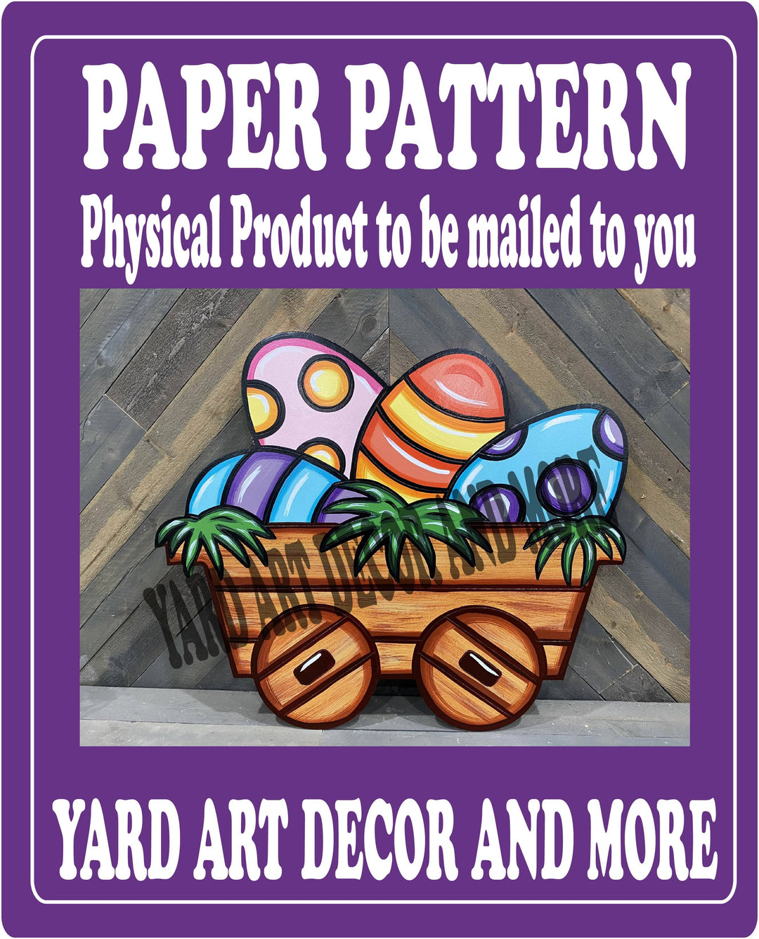 WAGON OF EASTER EGGS YARD SIGN PAPER PATTERN