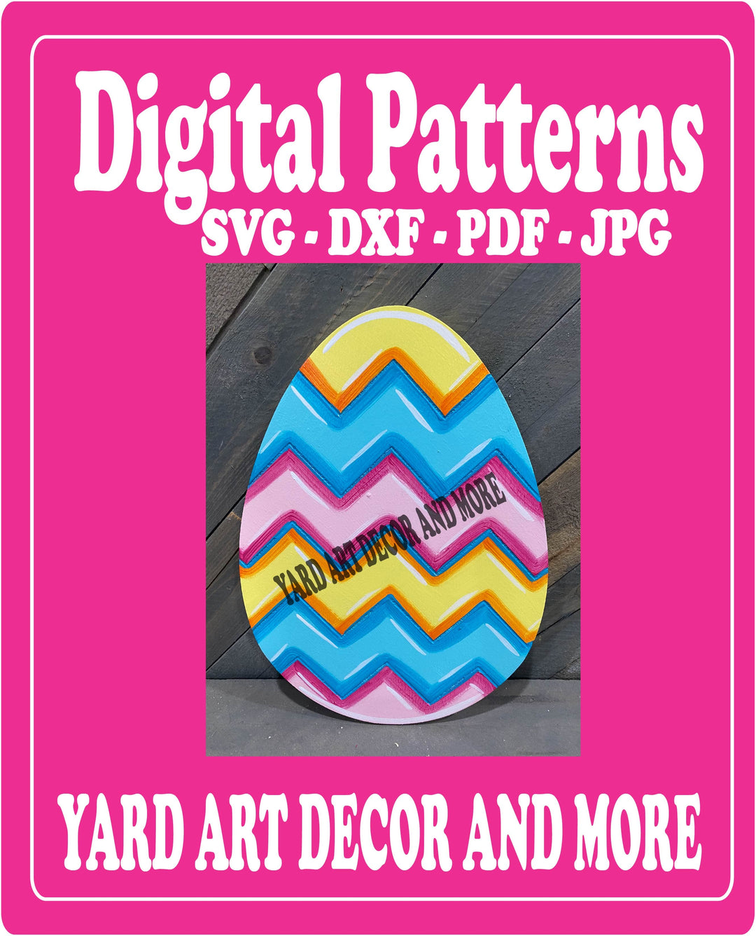 Easter Egg with chevron design yard decoration digital template