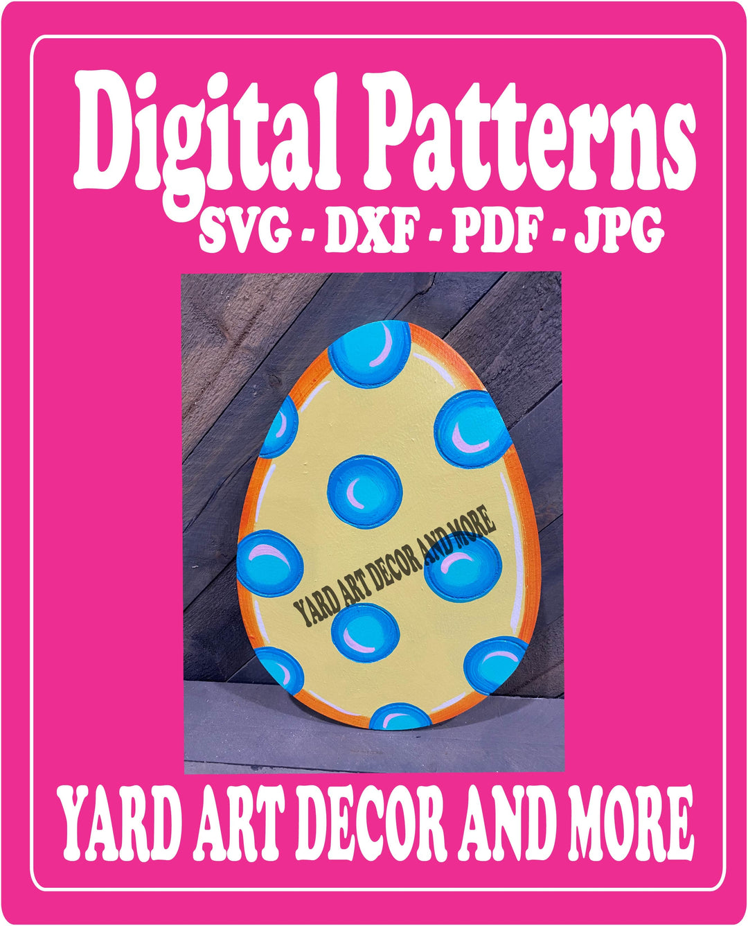 Easter Egg with Polka Dots yard decoration digital template