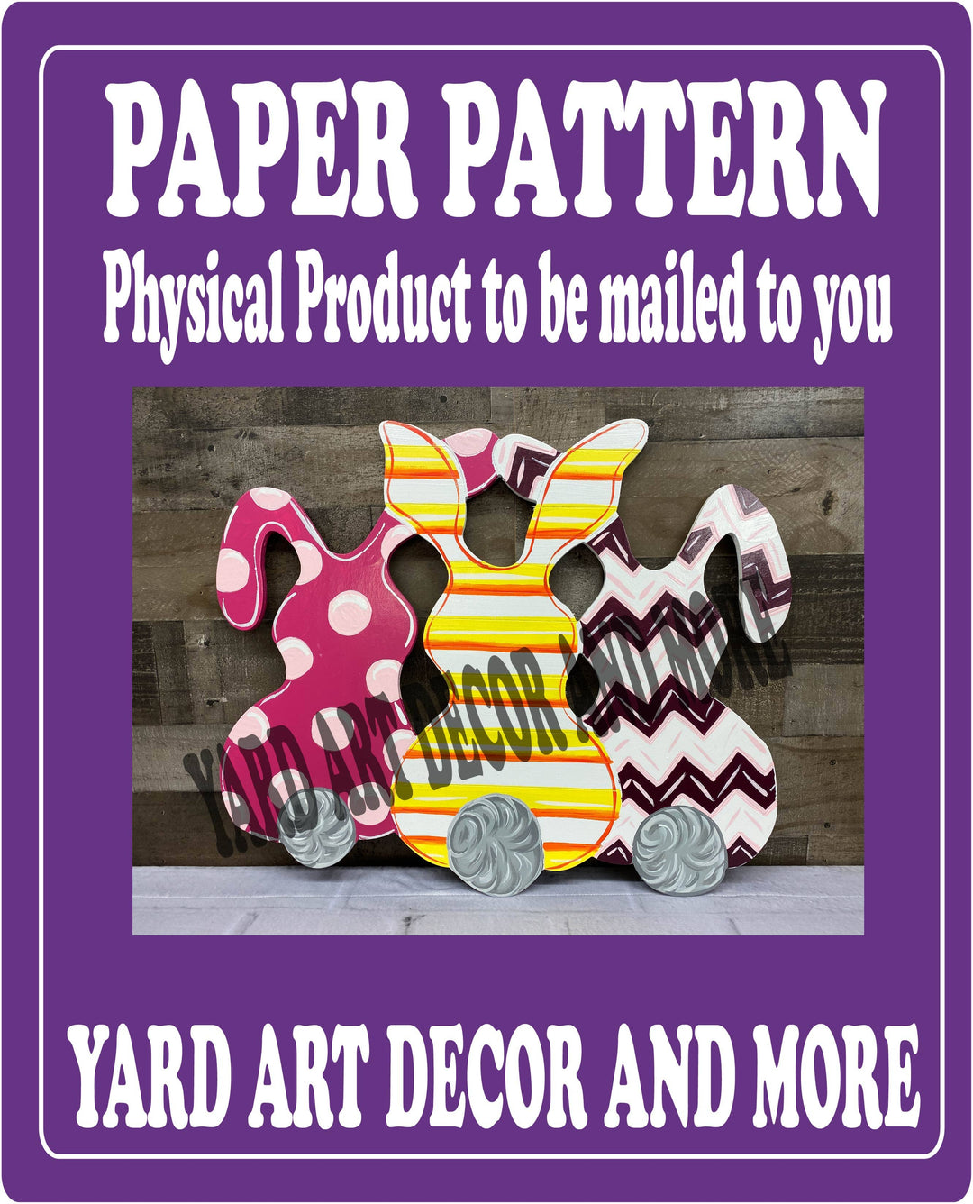 Triple Bunny Yard Sign Paper Pattern