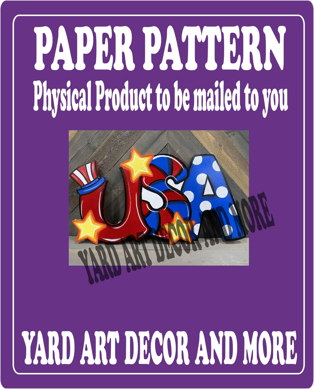 PATRIOTIC USA LETTERS YARD SIGN