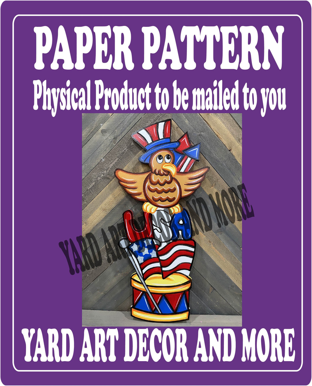Patriotic Eagle with Flag Yard Decoration Paper Pattern