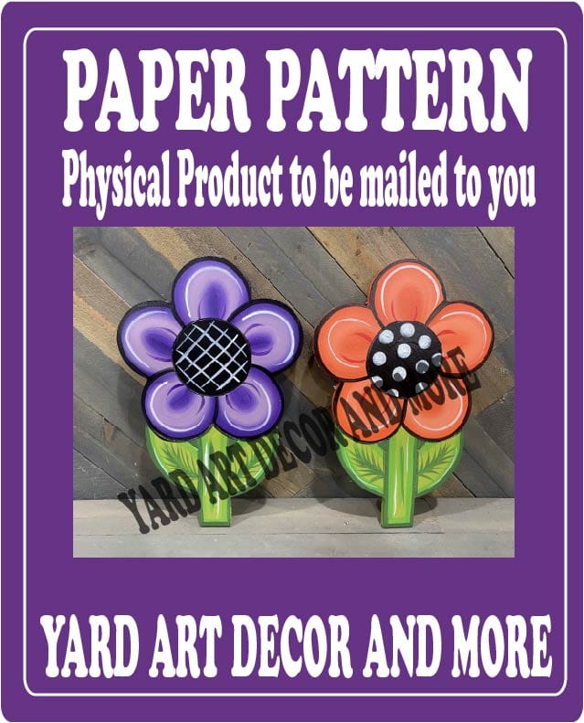 Spring and Summer Rounded Flower with Leaves Yard Art Paper Pattern