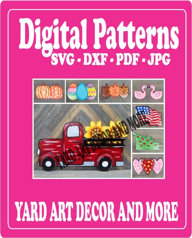 Spring Summer Truck with Interchangeables Yard Art Digital Template