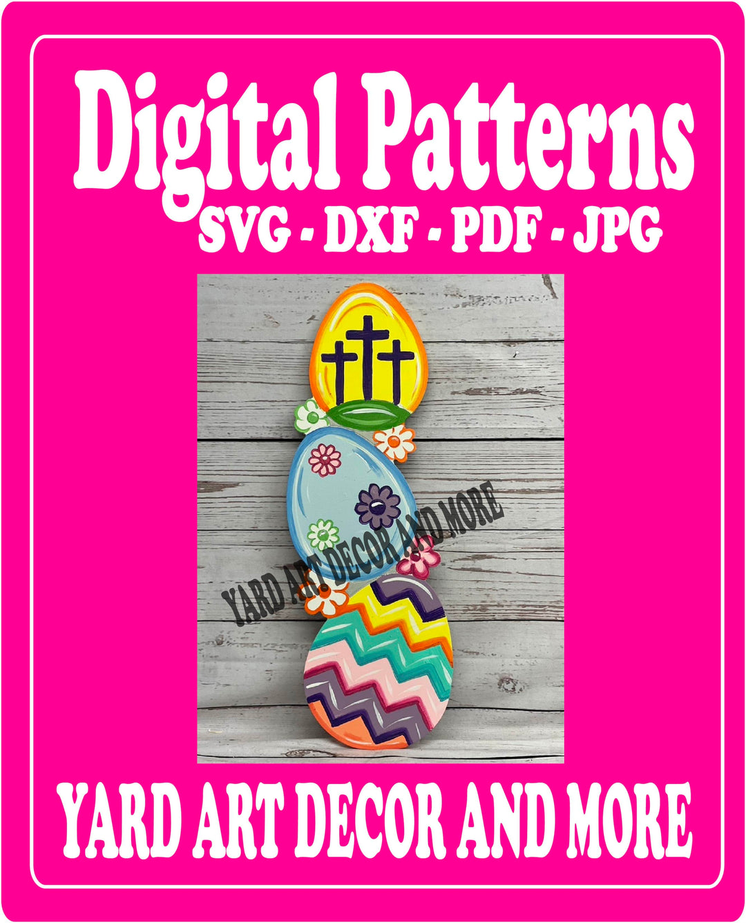 Stack of Easter Eggs Yard Art Decor Digital Template