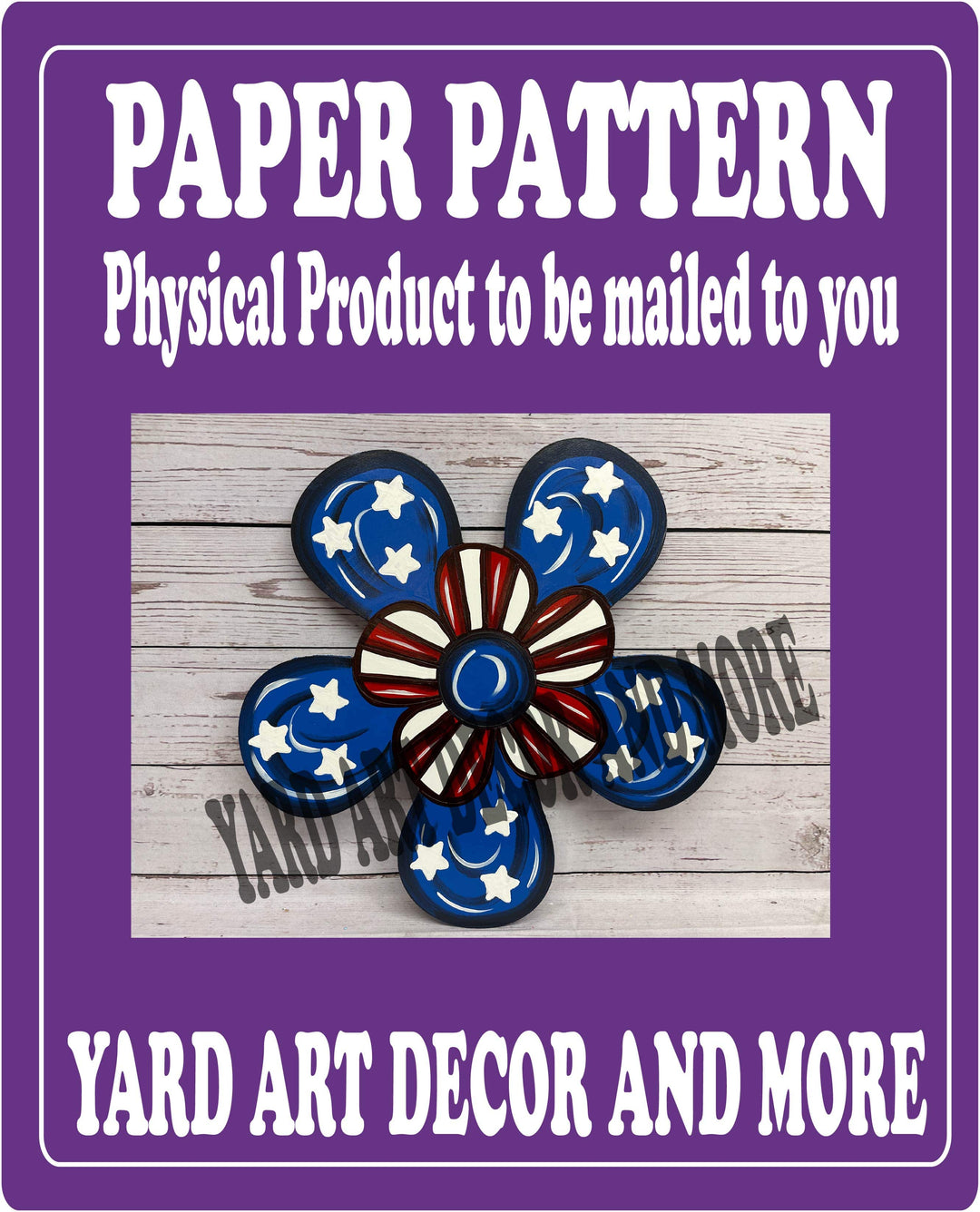 Reversible Patriotic Flower Yard Art decor paper pattern