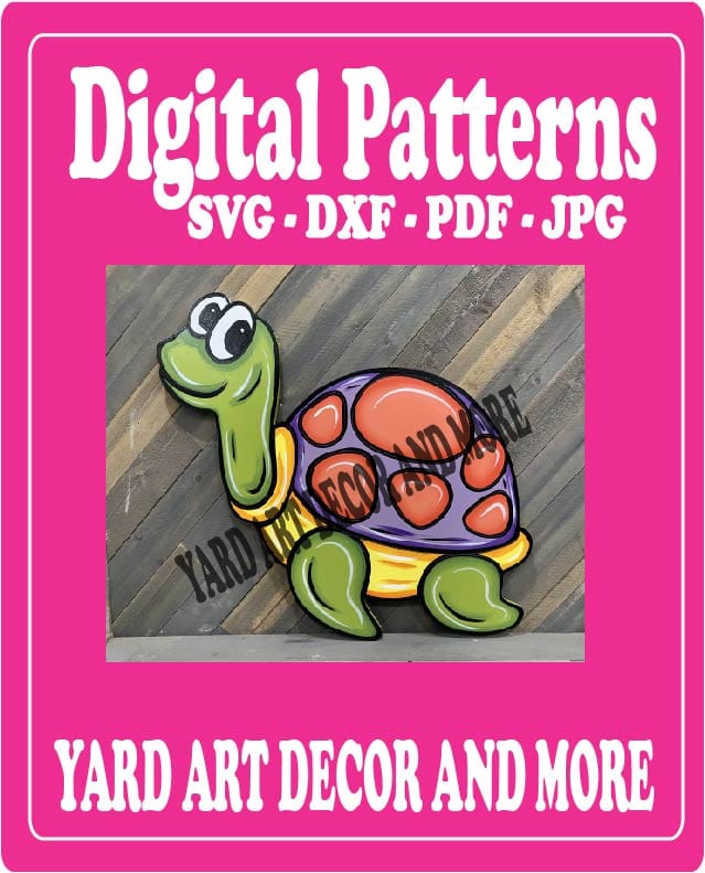 Spring Summer Turtle Yard Art Digital Template
