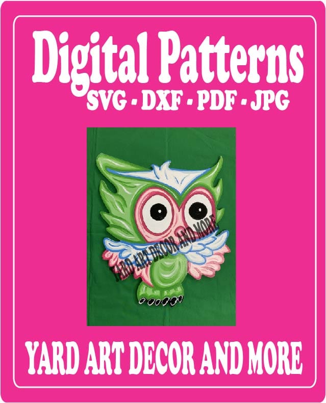 Spring Summer Cute Owl Yard Art Digital Template