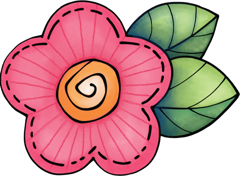 Pink Flower with Leaves Sign Outdoor Decoration
