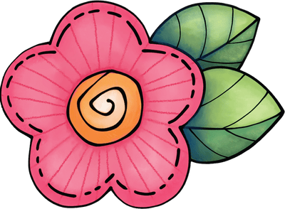Pink Flower with Leaves Sign Outdoor Decoration