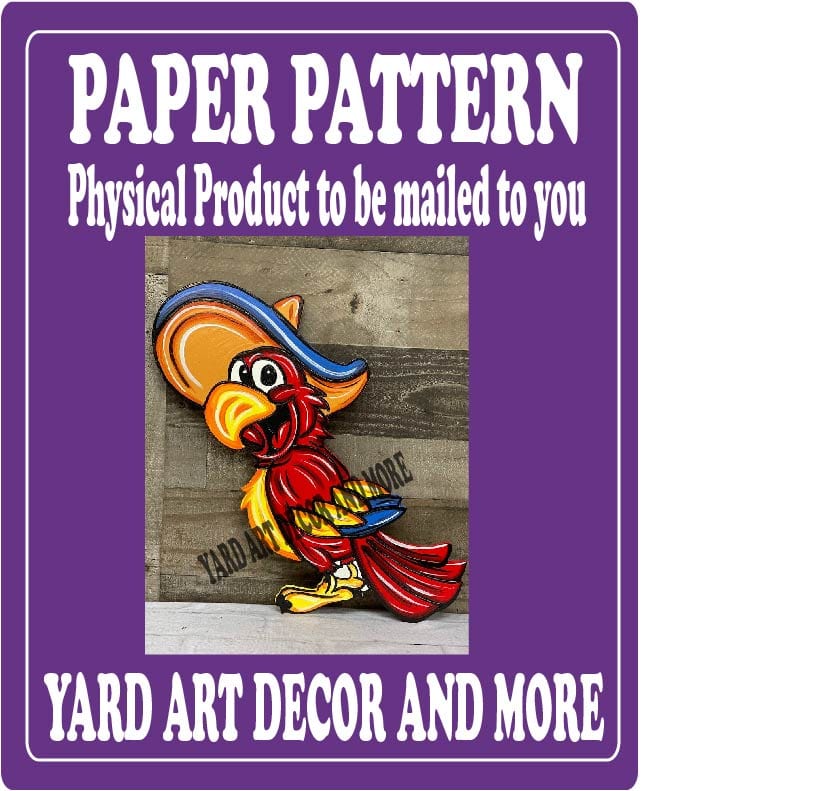 Spring Summer Red Bird with Sombrero Yard Art Paper Pattern