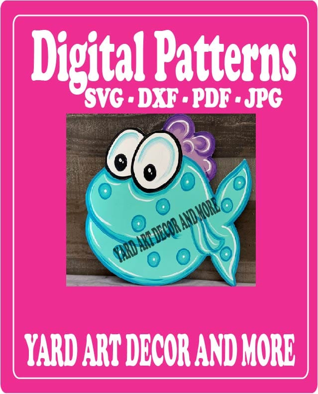 Spring Summer Smiling Fish Yard Art Digital Template