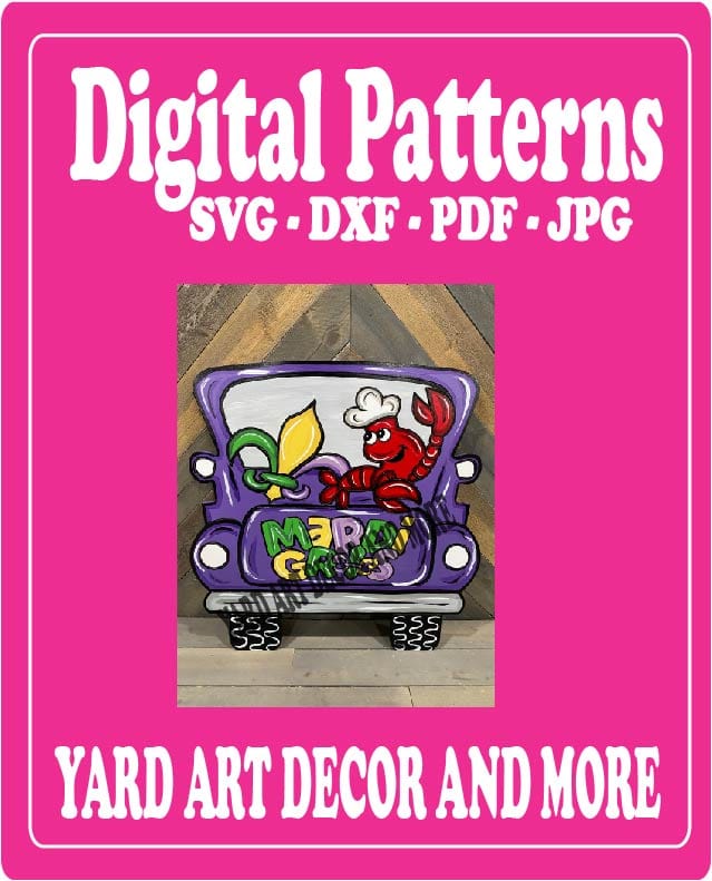 Mardi Gras Yard Art Digital Template