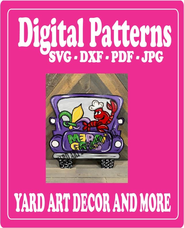 Mardi Gras Yard Art Digital Template