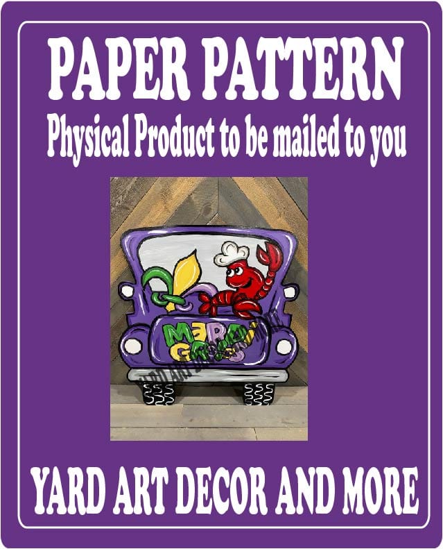 Spring Mardi Gras Truck Yard Art Paper Pattern