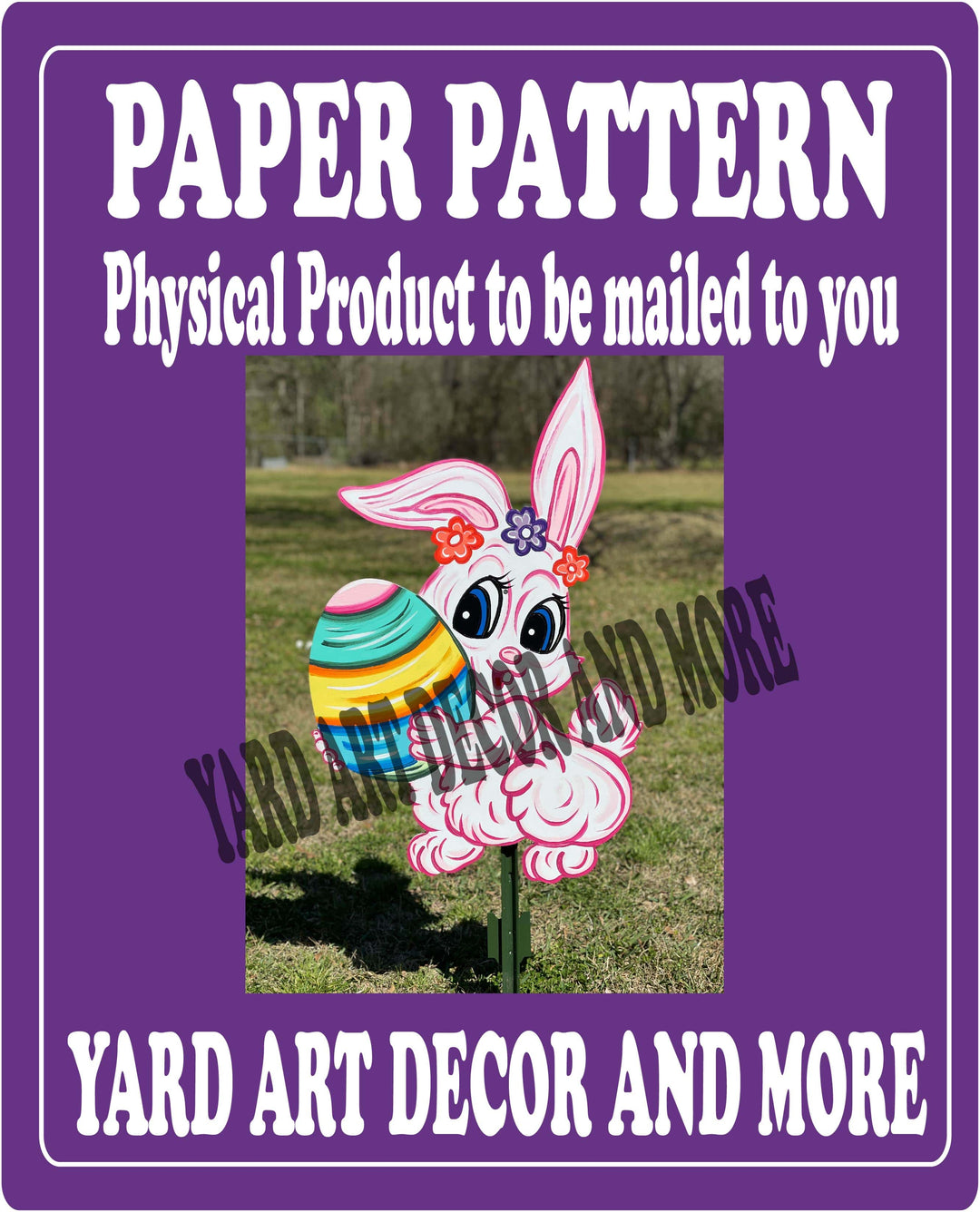 Easter Bunny Holds an Egg Paper Pattern